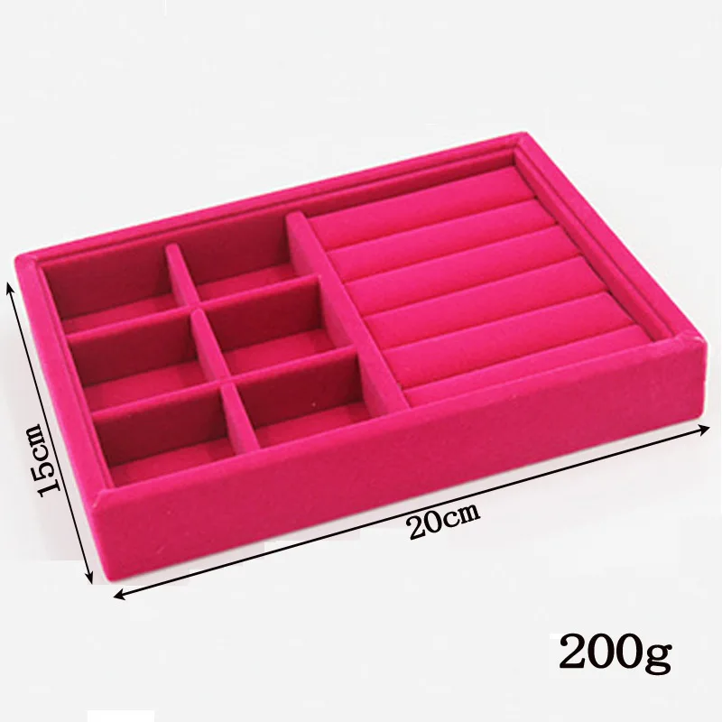 Organizer Soft RoseRed Velvet Handmade DIY Jewelry Box 9 Options Drawer Storage Jewellery Earring Necklace Pendant Bracelet Tray