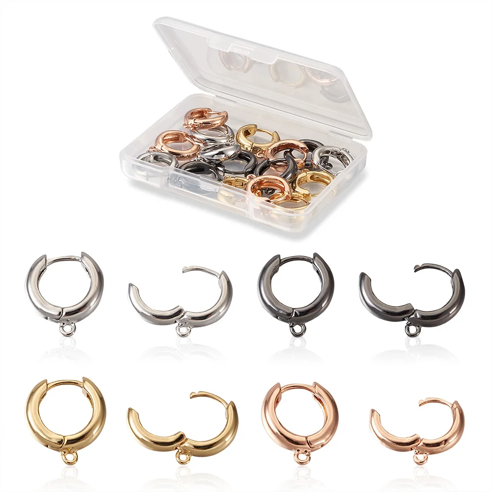 

8Pairs/Box Brass Round Hoop Earrings Ear Buckle Earring for Women Trendy Circle Hoop Earrings Jewelry Accessories Mix Color