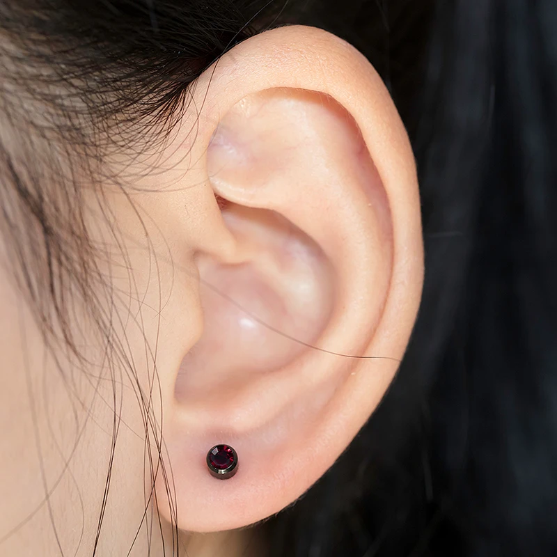 2 Stück CZ Zirkon Medizinische Stahl Ohrstecker Knorpel Tragus Piercings Sterile Geburtsstein Ohr Piercing Ohrstecker für Piercing Gun 20G – Detail 5