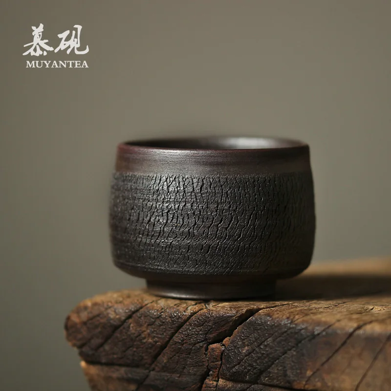 

MuYan firewood burst cup all hand zijin Japanese natural tea dust, kung fu master tea tea cup