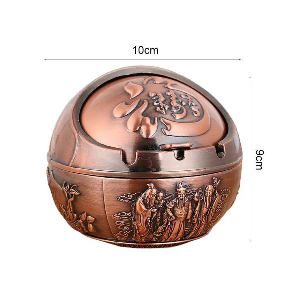 Cow Pattern Ash Tray with Lid Alloy Fancy Gift Smoking Ashtray for Home