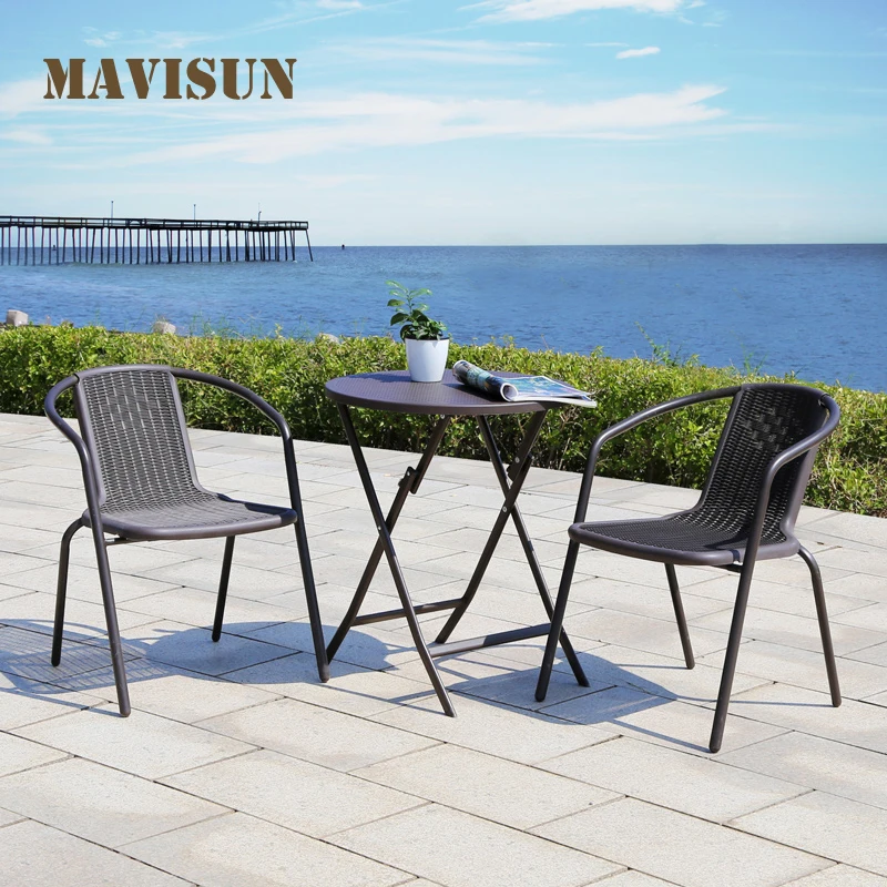 Light Modern Glass Tables And Wicker Chairs Wrought Iron Leisure Patio Simple Nordic Minimalist Garden Furniture Set For Terrace