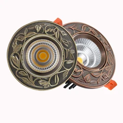 Miedź/brąz kolor LED typu Downlight możliwość przyciemniania 3W 5W 7W ciepły/natura/zimny biały okrągła lampa ledowa wpuszczana światło punktowe światło wewnętrzne