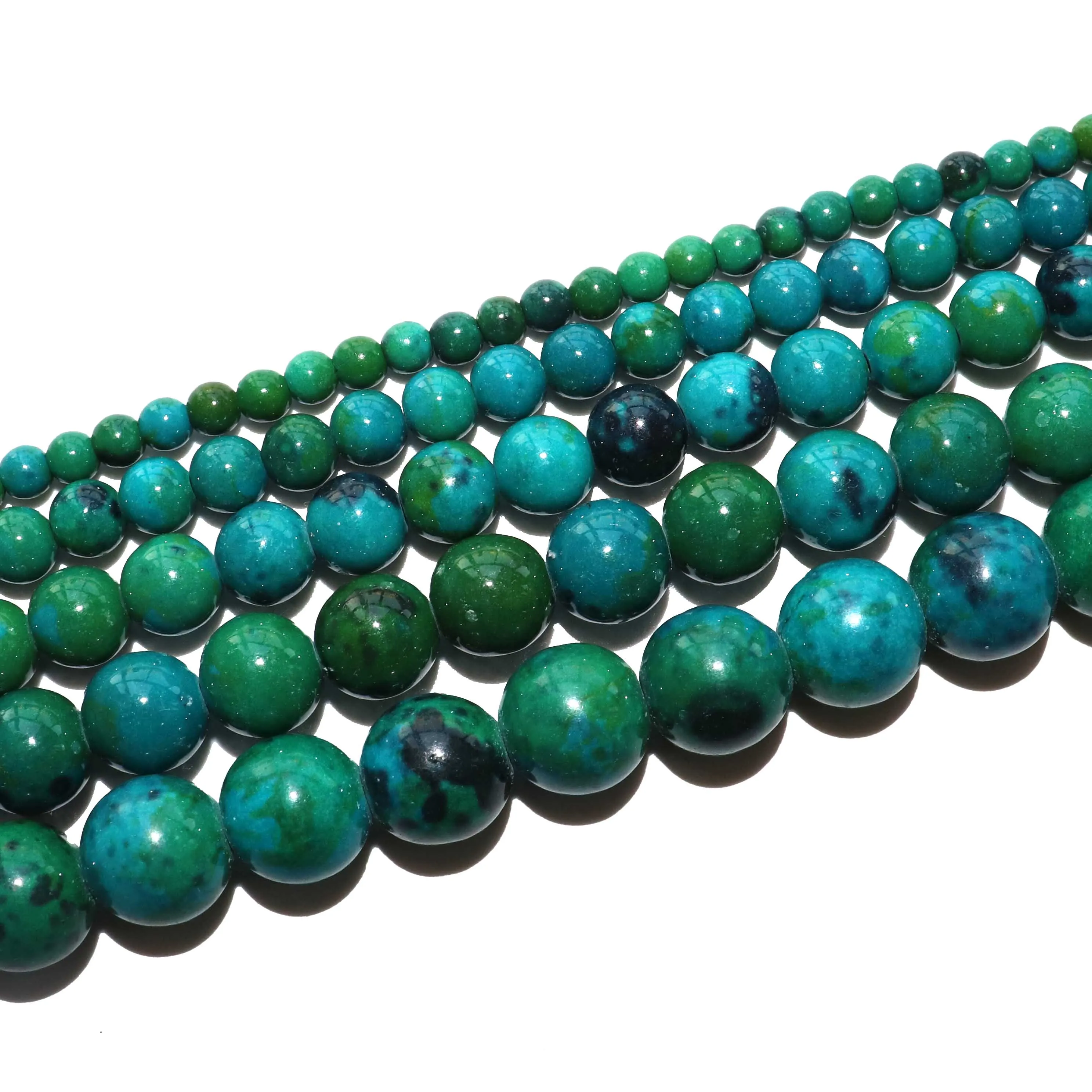 Natural Stone Chrysocolla Round Spacer Beads For Jewelry Making Charm DIY Bracelets Necklace Accessories 3 4 6 8 10 12mm