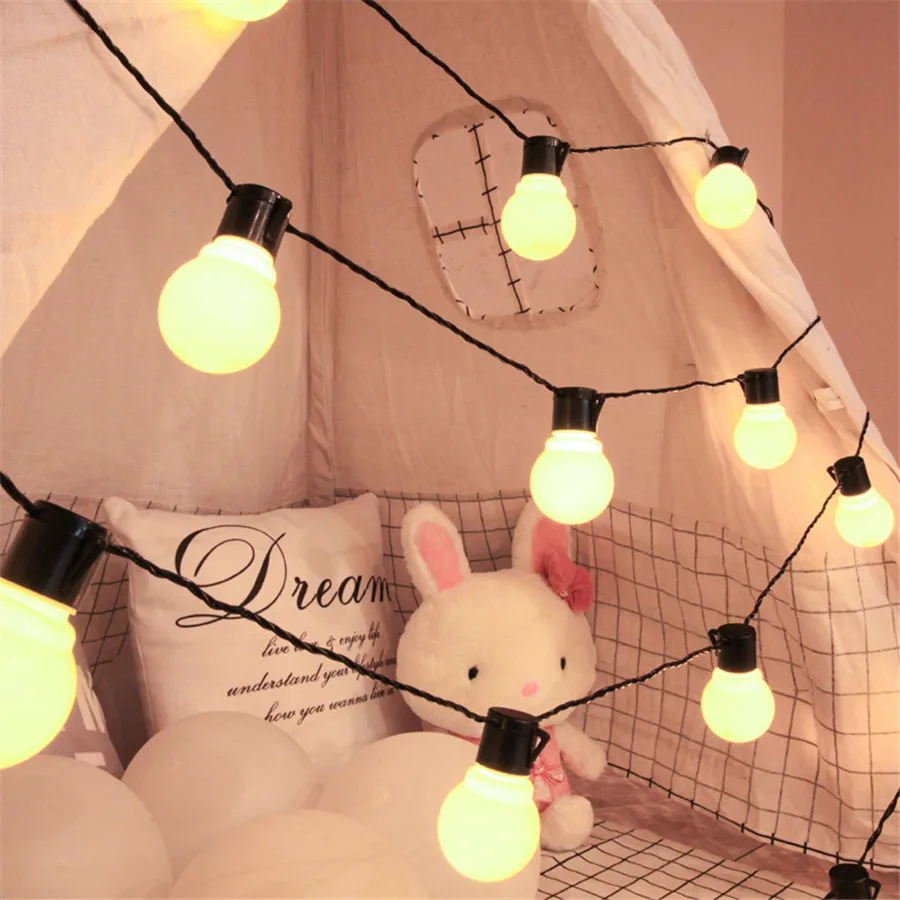 Imagem -03 - Thrisdar-globo Bola de Fadas Led String Lights m 10m 220 v 110v Exterior Feriado Casamento Natal Guirlanda