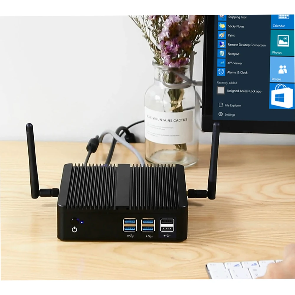 Imagem -02 - Tolibek-mini pc Fanless Windows 10 Computador Desktop Office Intel Core i5 4200u i3 5005u Celeron 2955u Ddr3l Hdmi Wifi Htpc Usb