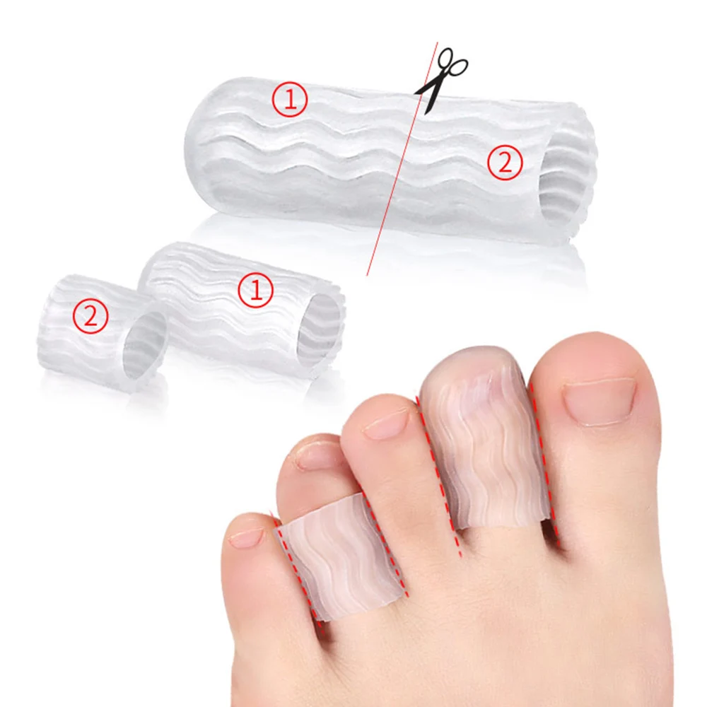 2Pcs = 1 Ngón Chân Bảo Vệ Thoáng Khí Xỏ Ngón Silicone Có Ống Xác Thối Calluses Vỉ Mũi Tách Ngón Và ngón Tay Vệ Binh