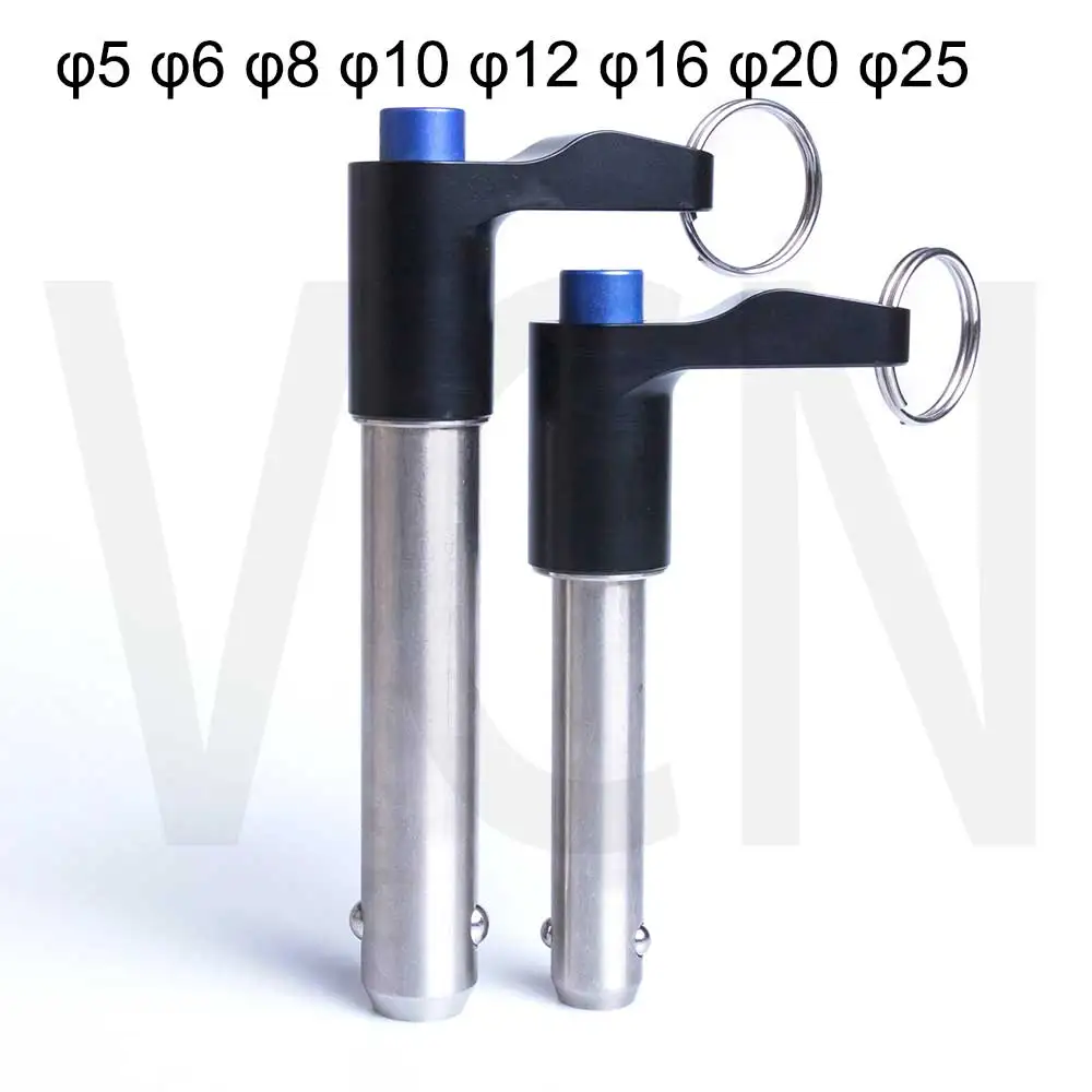 L-Handle Ball lock pin/ PUSH pin/ quick release pin / dia 5/6/8/10/16/20 .Chinese factory STOCKED VCN118