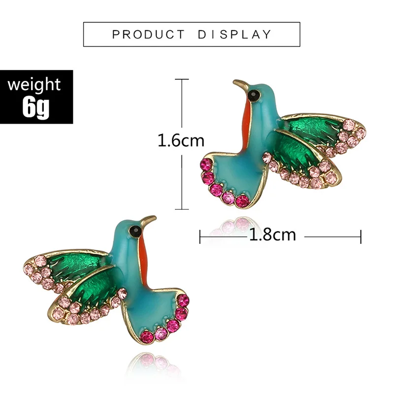 8Seasons Stud Earrings Vintage Creative Personality Bobo Bird Earrings Fashion Ladies Jewelry Accessories For Women,1Pair