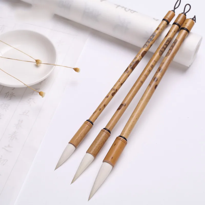 3Pcs Multiple Hair Chinese Calligraphy Brushes Pen Set Seal Script Script Artist Painting Writing Drawing Brush Craft Supplies