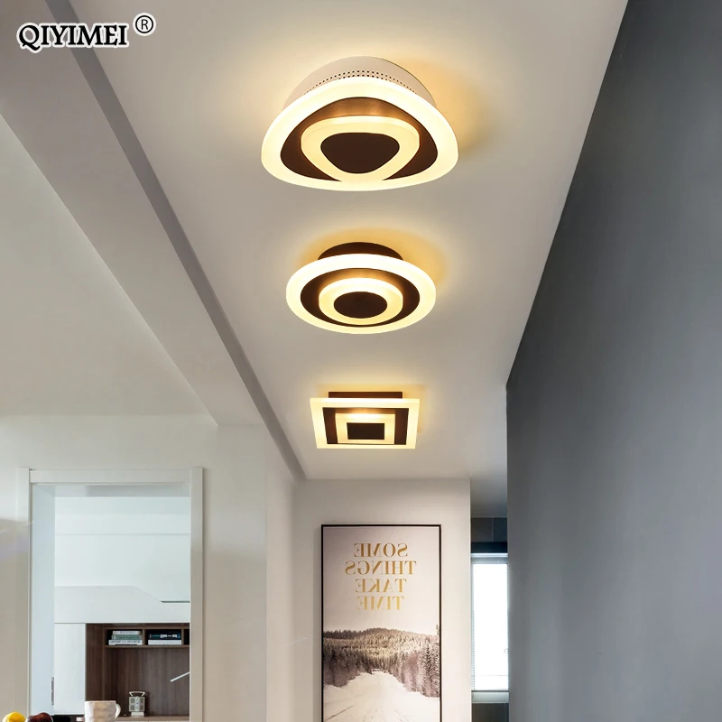 Plafonnier LED rond ou carré au design moderne, luminaire décoratif d\'intérieur, idéal pour un couloir, une salle de bain ou un salon, dropshipping