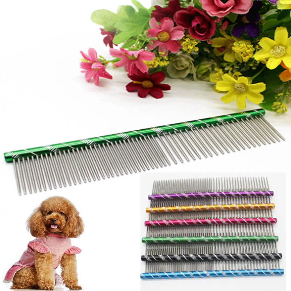 Dog Comb Stainless Steel Long Thick Hair Fur Removal Brush Hairbrush Flea Comb Pets Dog Cat Grooming Combs Pets Acessorios