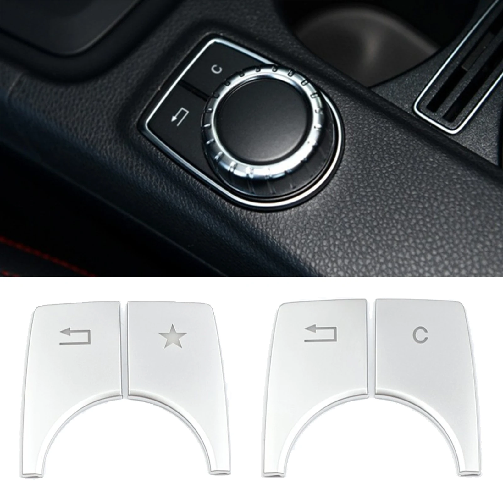 

Car Console Multimedia Knob Switch Button Cover Sticker New For Mercedes Benz A B C E Class CLA GLA GLK W204 W212 W176 W246 X204