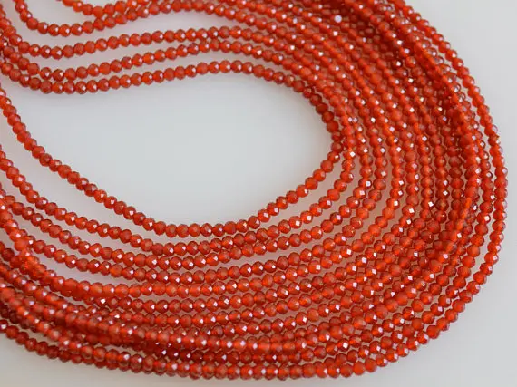 

Natural Red Carnelian Agate Spacer Beads 2mm faceted Seed beads,Tiny Gem stone jewelry beads,5strings of 15.5"