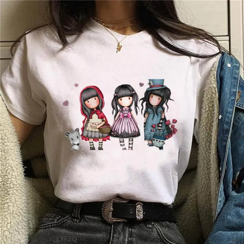 Camiseta estampada para Mujer, ropa Harajuku Kawaii de los años 90, Camiseta con estampado de dibujos animados, camisetas de estilo para Mujer