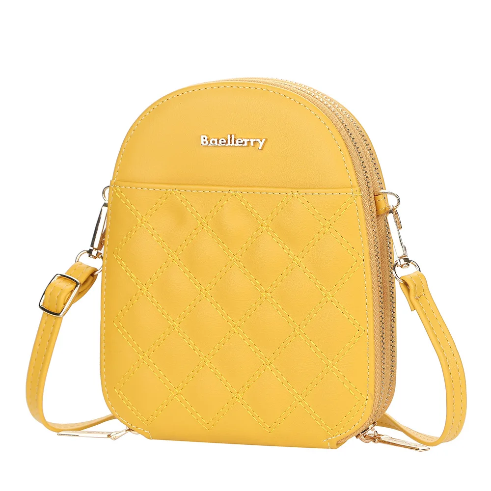 2022 Small Plaid Women Bag Female Handbags 2 Zipper Pocket Women Top Quality Yellow Women Bags Fashion Small Bags For Girl