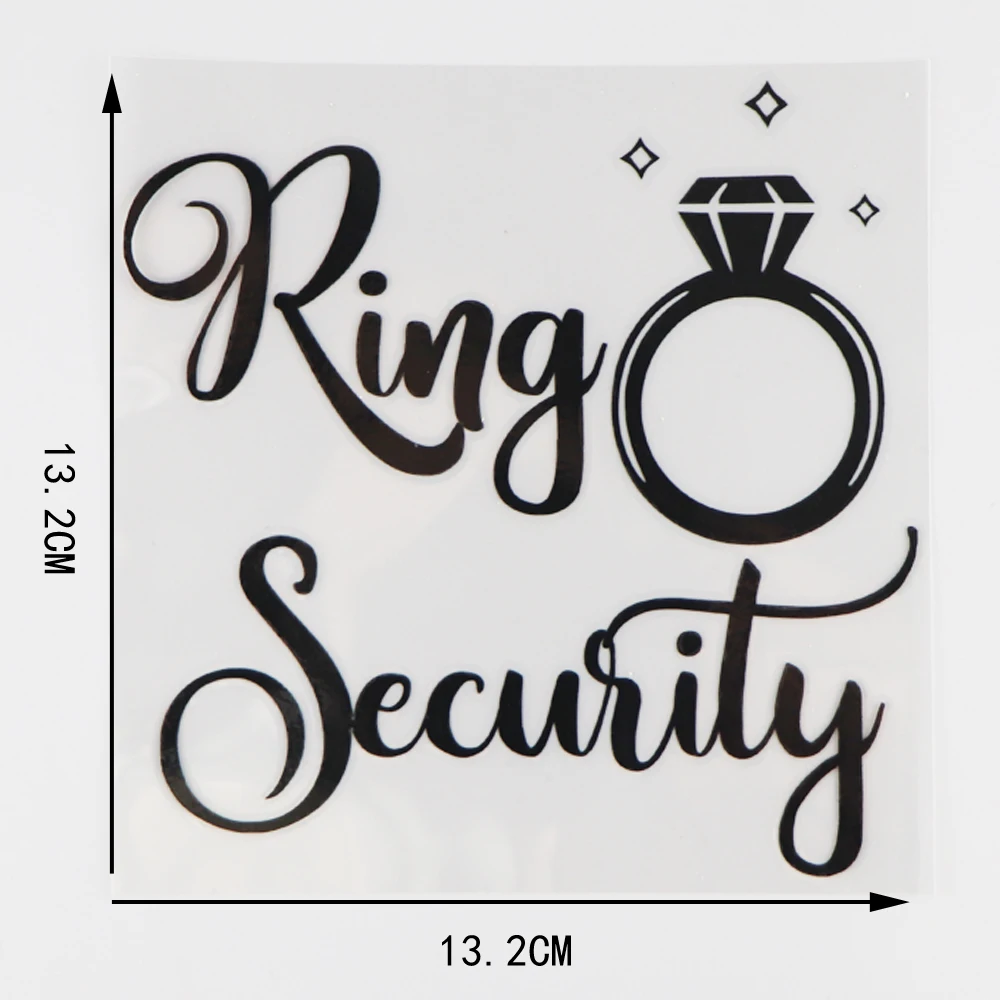 YJZT 13.2×13.2CM Ring Security Waterproof Cartoon Pattern Car Sticker Vinyl Decal Black/Silver 4C-0413