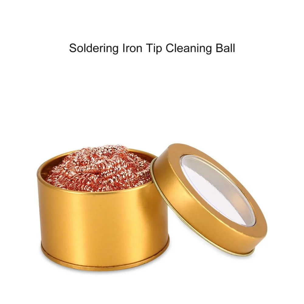 1pc Desoldering Cleaning Ball Soldering Iron Mesh Filter Cleaning Nozzle Tip Copper Wire Cleaner Ball Metal Dross Box Clean Ball