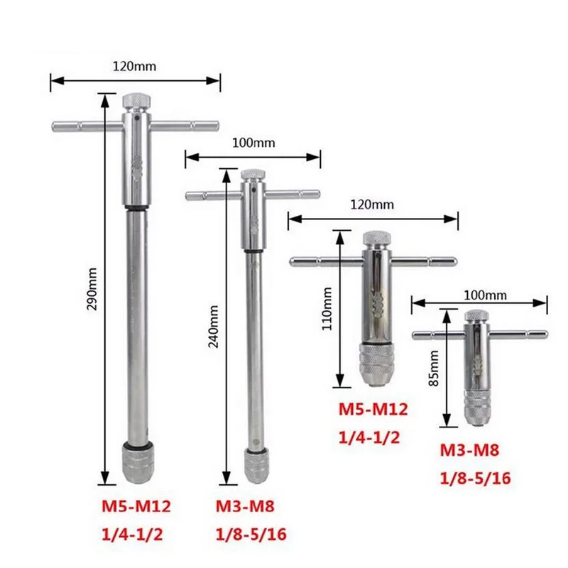 

Dropship Tap Wrench M3-M8/M5-M12 Adjustable Wrench Left and Right Adjustment Hand Tools Thread Tools Ratcheting Wrenches