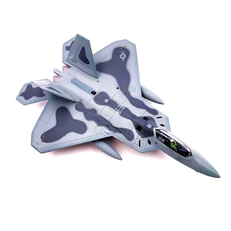 1/100 Scale U.S. F22 First Fighter Wing F-22 Raptor Stealth Diecast Aircraft Model Simulation Finished Decoration