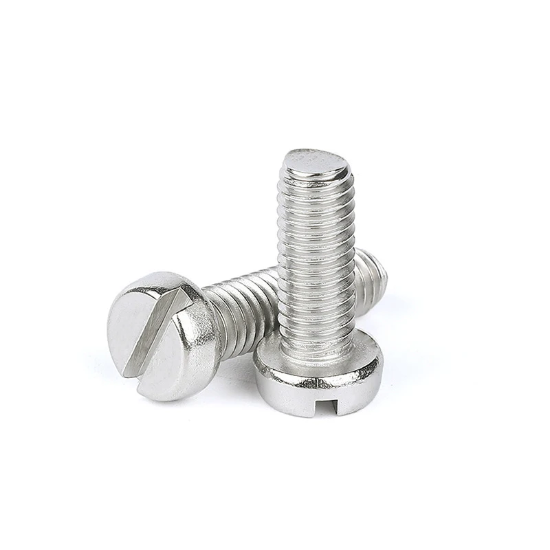 100pcs/lot A2-70 stainless steel GB65 Slotted Cap Head Slot Column Round Cheese Head Screw Bolt M1.6 M2 M2.5 M3 M4 M5 M6 304