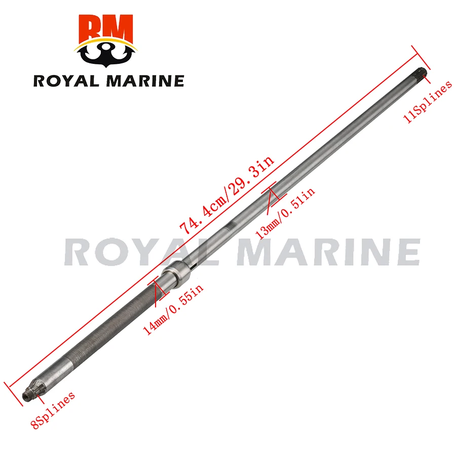 Drive Shaft Long (L) 6E7-45501-10 For YAMAHA 2T Outboard Motor 9.9,15 HP 6E7-45501-11 8 Teeth 6E7 683 Series 6E7-45501-10