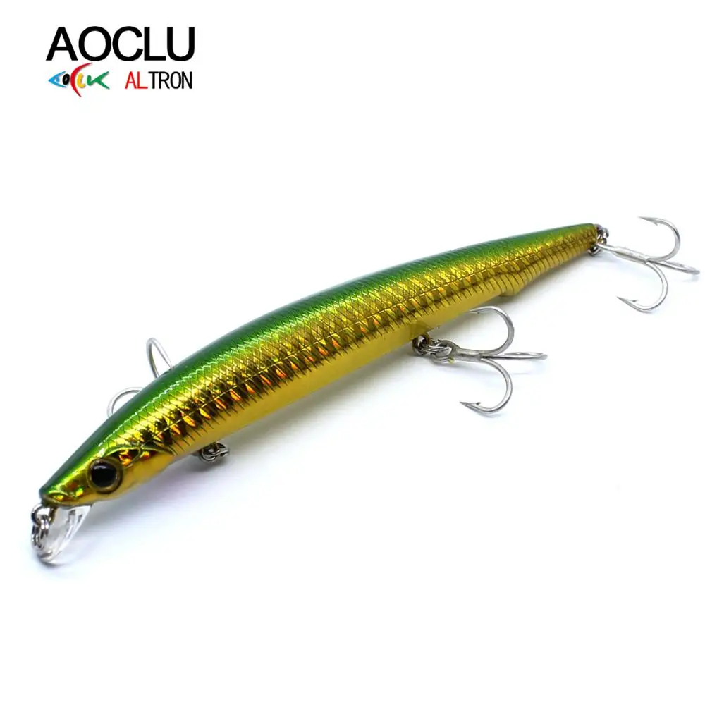 AOCLU Jerkbait Slow Floating Wobbler 125mm 12.8g Diving 0.8m Hard Bait Jerk Minnow Fishing Lure Magnet Weight Transfer Slim Body