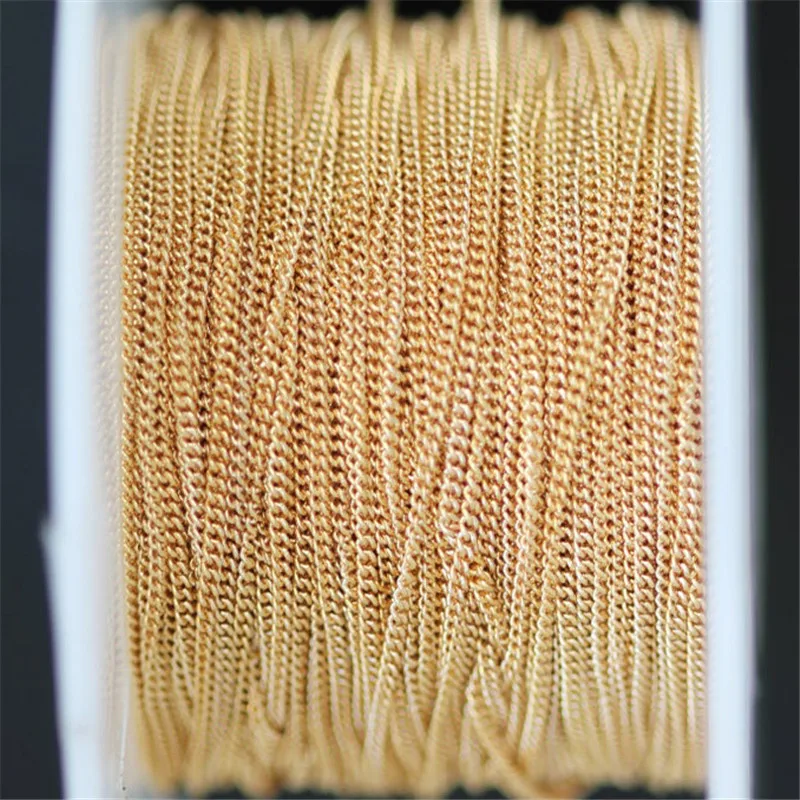 Echte 14K Gold Filled Curb-Kette 1MM/1.2MM/1.5MM Halskette Goldschmuck Minimalistische Gold Filled Kette DIY Schmuck – Detail 12