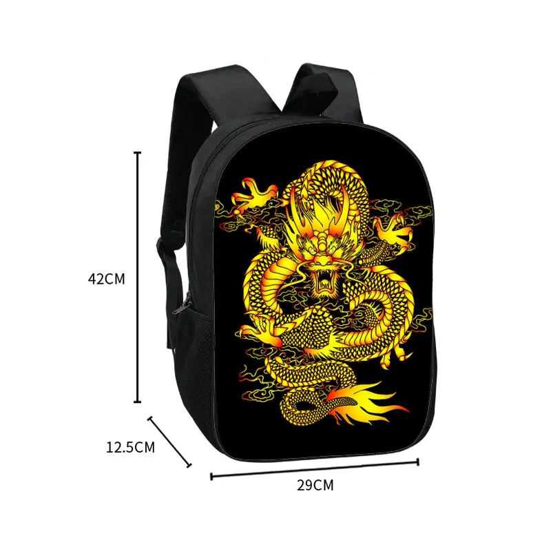 Mochila de dragón de China de 16 pulgadas para mujer, morral Harajuku para adolescentes, mochilas escolares para niños, mochila escolar de Hip Hop de gran capacidad