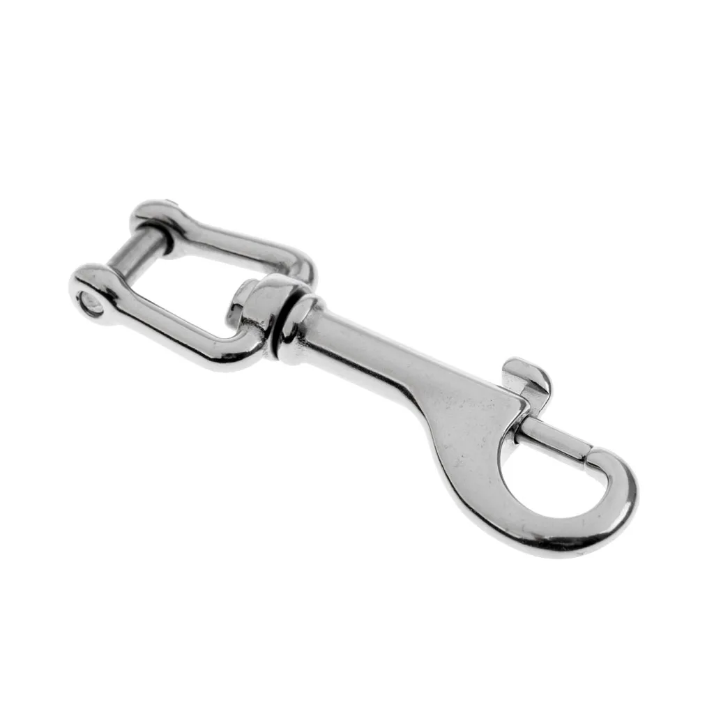 Swivel Carabiner Hooks Keychains Lobster Claw Clasps In Stainless Steel - 8.5 x 2.3 cm