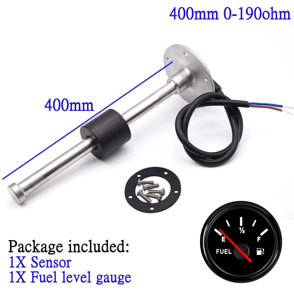 Kraftstoff sensor 100/125/200/225/275mm 0-190ohm Meeres Digital Fuel Gauge mit sensor Fit auto Lkw Boot Yacht Kraftstoff Sender Einheit 9-32V