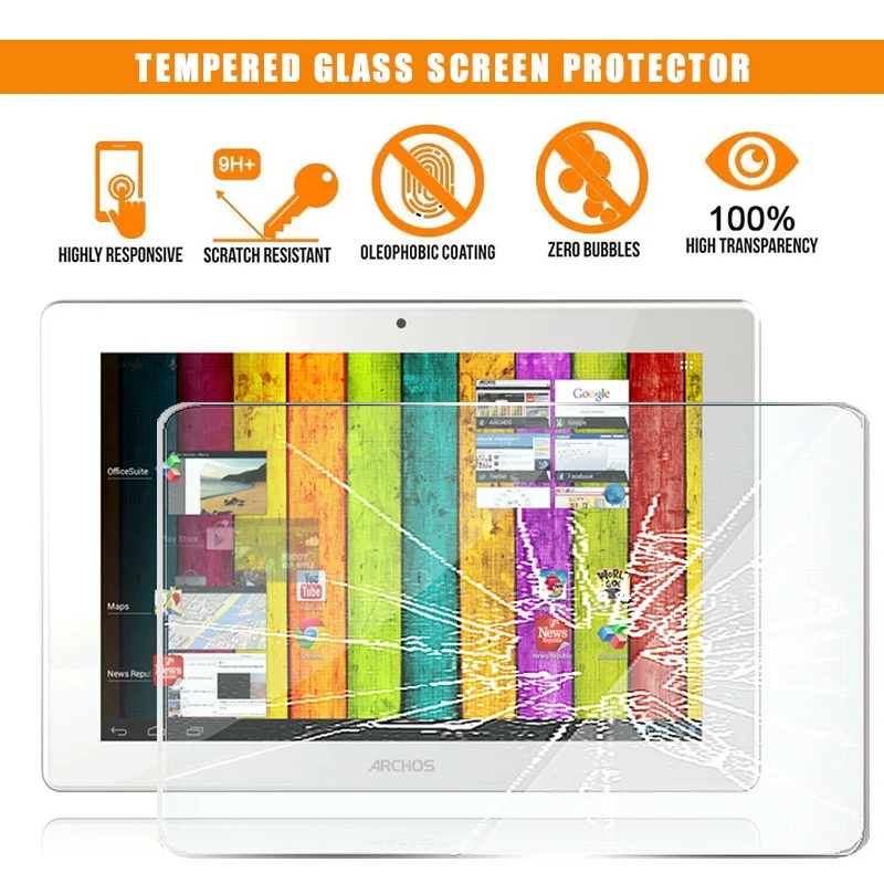 

For ARCHOS 101 Titanium 10.1" Tablet Tempered Glass Screen Protector 9H Premium Scratch Resistant Anti-fingerprint Film Cover