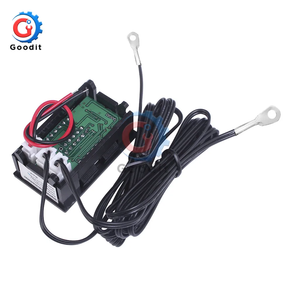 DC 4V-28V Mini Dual Display LED Digital Temperature Controller Temperature Sensor Thermometer Tester control + NTC Metal Probe