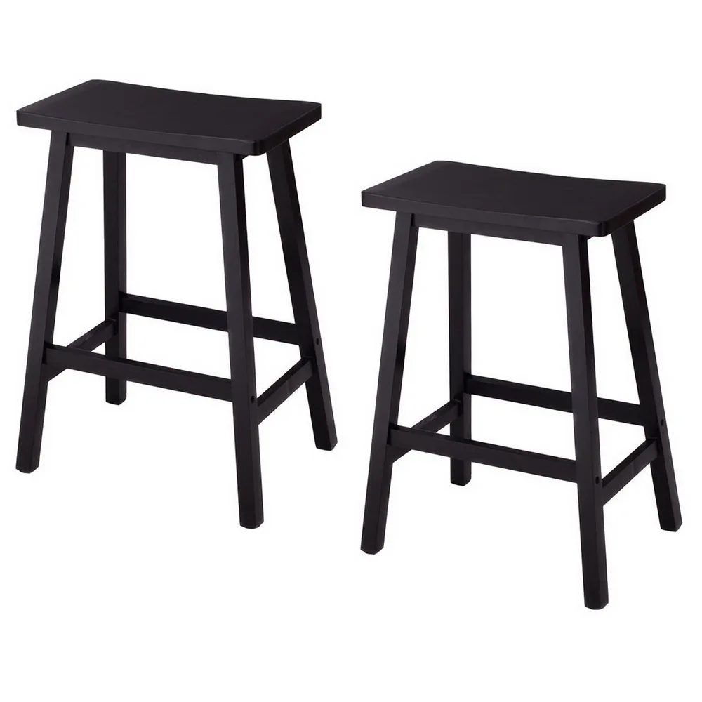 2pcs Pine Wood Saddle Seat Bar Stool Spa Tattoo Facial Massage Salon Furniture