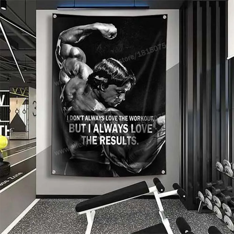 Póster de Fitness para gimnasio, Bandera de 144x96cm, arte de pared, decoración personalizada para el hogar, culturismo, deportes, motivacional,