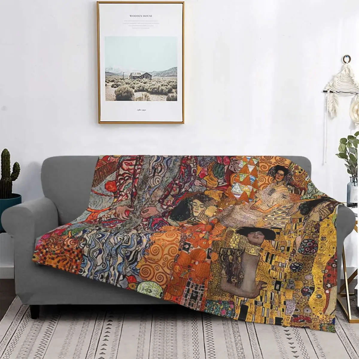 Gustav Klimt Flannel Blanket Family the Three Ages of Women Awesome Throw Blanket for Home 200x150cm Bedspread