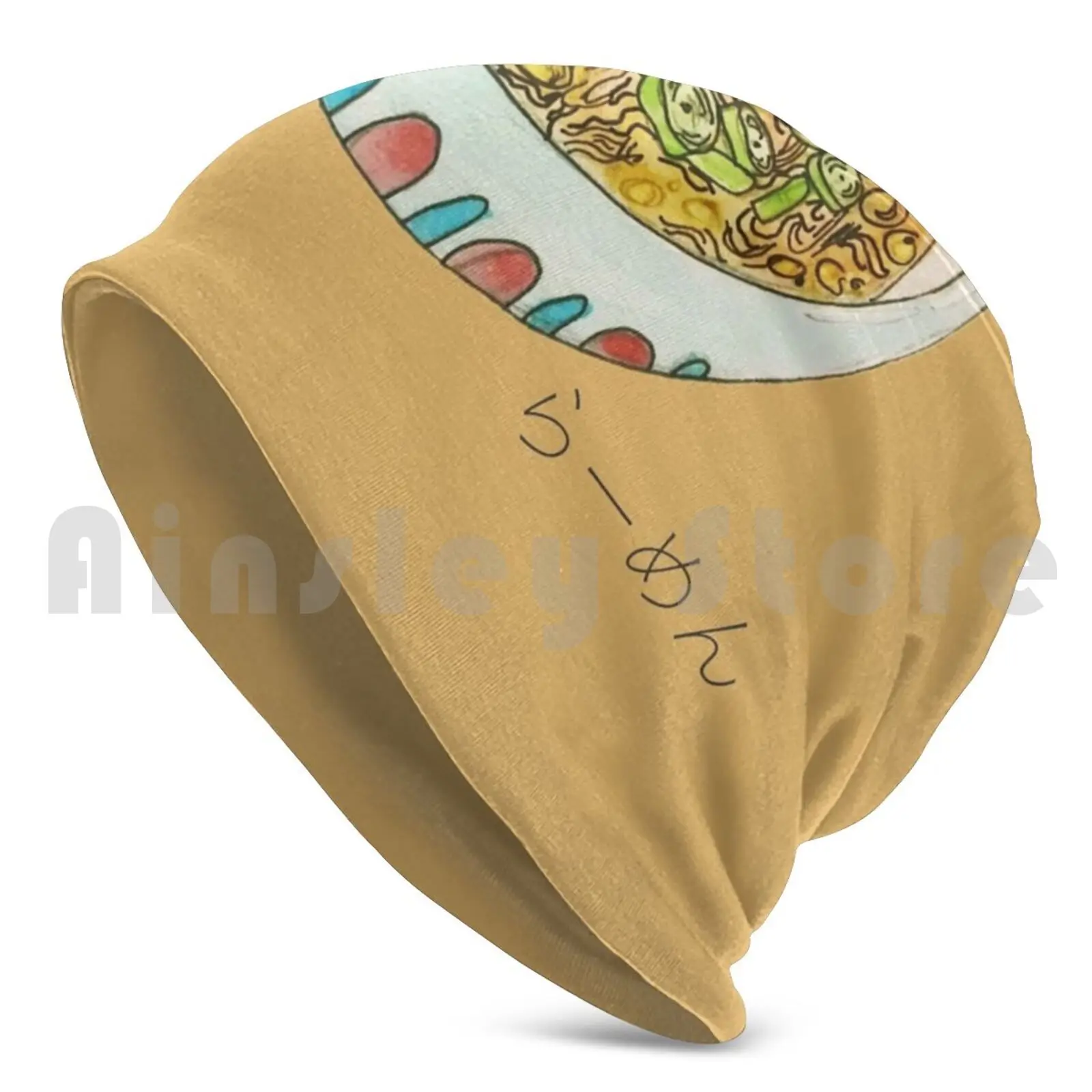 Ponyo's Ramen Beanies Knit Hat Hip Hop Ramen Japan Panda Ponyo Ghibli Studio Ghibli Miyazaki Fan Art Anime Soup