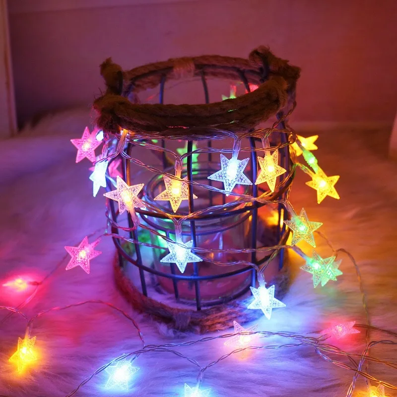 LED Fairy Lights String Garland Star Indoor Light String Twinkle Garlands Battery USB Decor Christmas Xmas Holiday Party Wedding