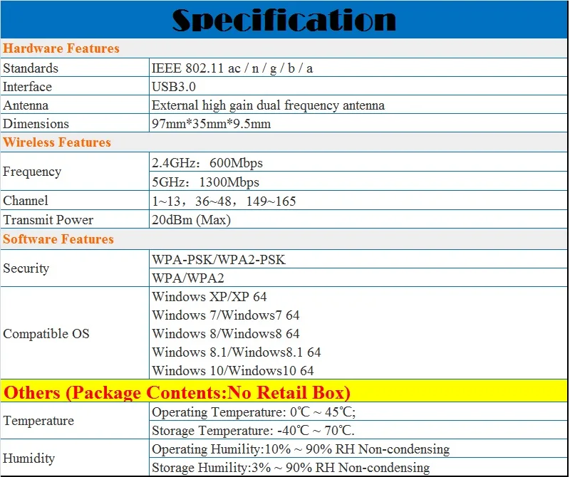 ChinFirmware مكاسب عالية هوائي AC1900 شبكة لاسلكية بطاقة 11AC 1900 ثنائي الموجات USB3.0 واي فاي محول 2.4G 600 150mbps 5G 1300 150mbps