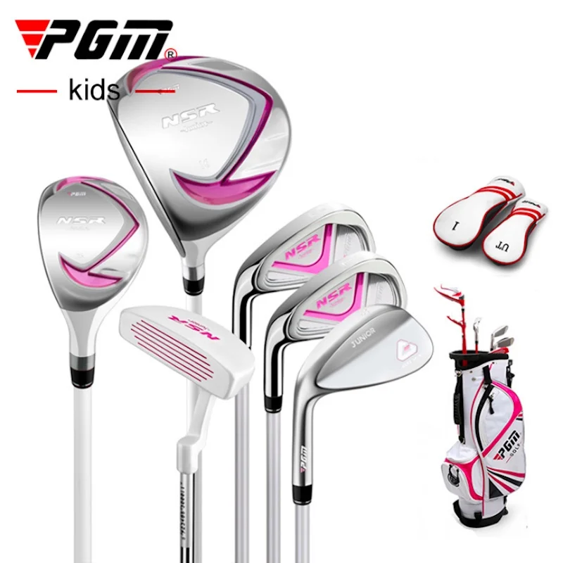 PGM Kids Golf NSR Clubs Set Junior Left Handed Stainless Steel Children Beginners Practice 6pcs Pole with Bag JRTG006 Wholesale