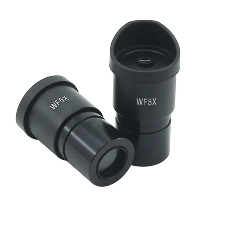 2pcs Stereo Microscope Eyepiece WF5X Wide Angle Optical Lens Mounting Size 30 mm / 30.5 mm Field of View 20 mm w Rubber Eyecups