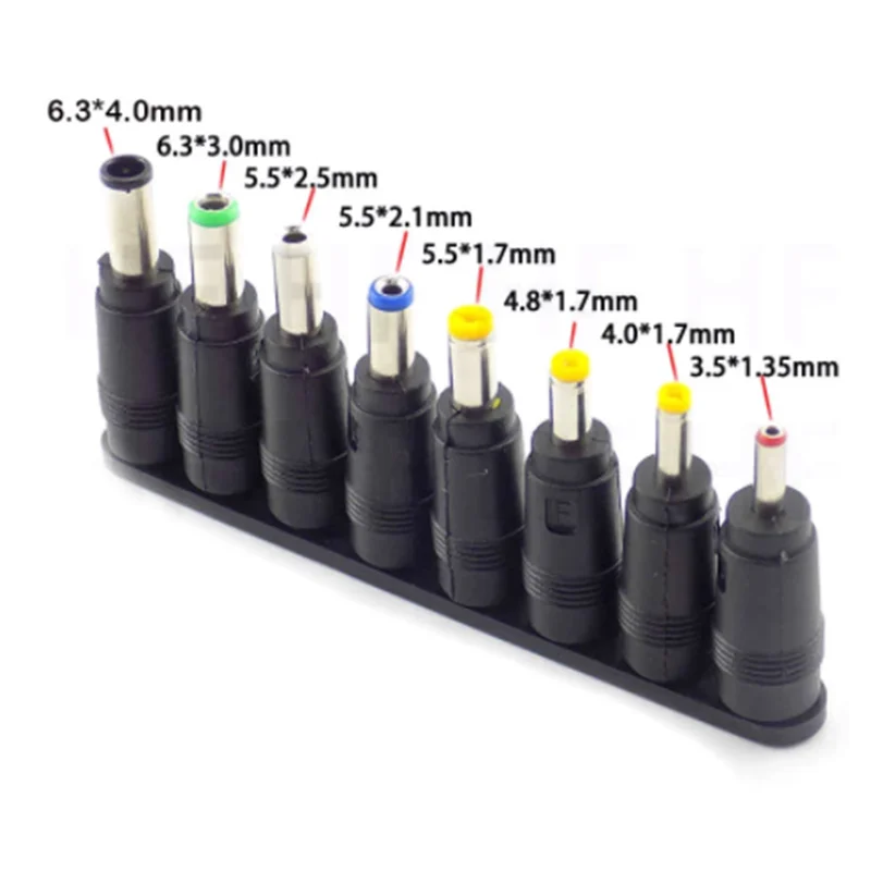 8pcs/lot 5.5X2.1mm Male to Female DC Power Adapter Jack Plug laptop adaptor Connector 6.3 6.0 5.5 4.8 4.0 3.5 2.5 2.1 1.7 1.35mm