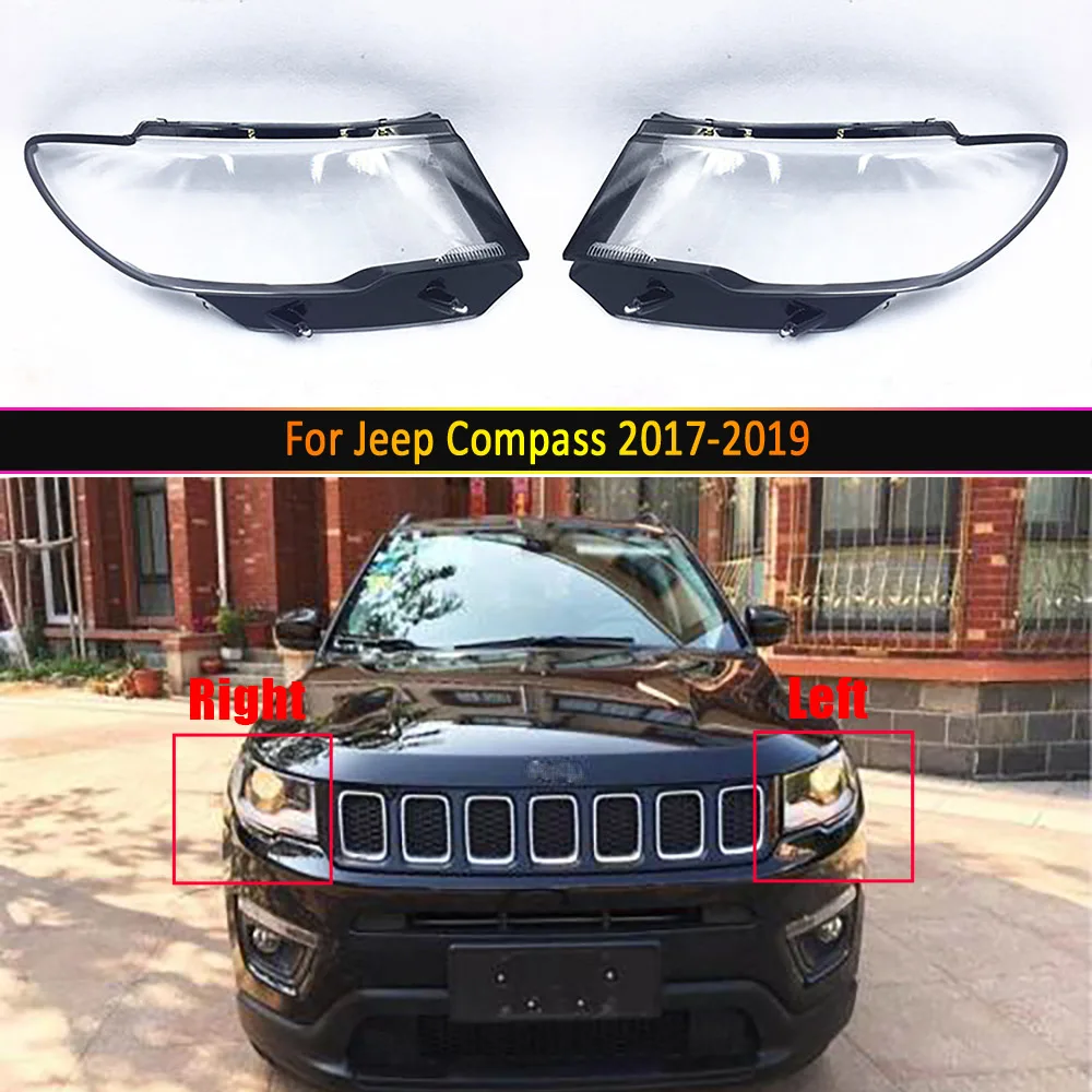 Car Headlight Lens For Jeep Compass 2017 2018 2019 Headlamp Cover Replacement Head Lamp Auto Shell