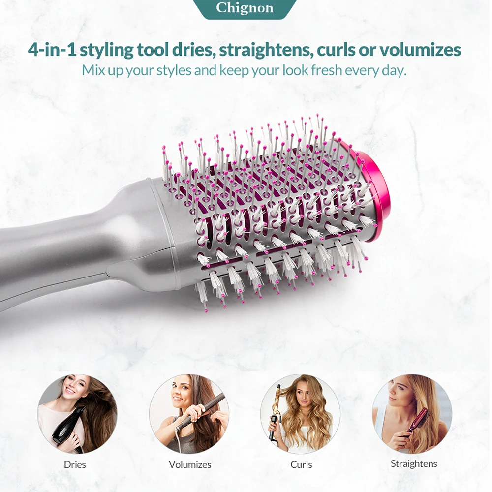 Không Khí Nóng Lược Máy Sấy Tóc Chải Thổi Máy Sấy Tóc Một Bước Máy Sấy Tóc Và Volumizer Nâng Cấp Máy Thổi Bàn Chải Máy Sấy Tóc cột Tóc