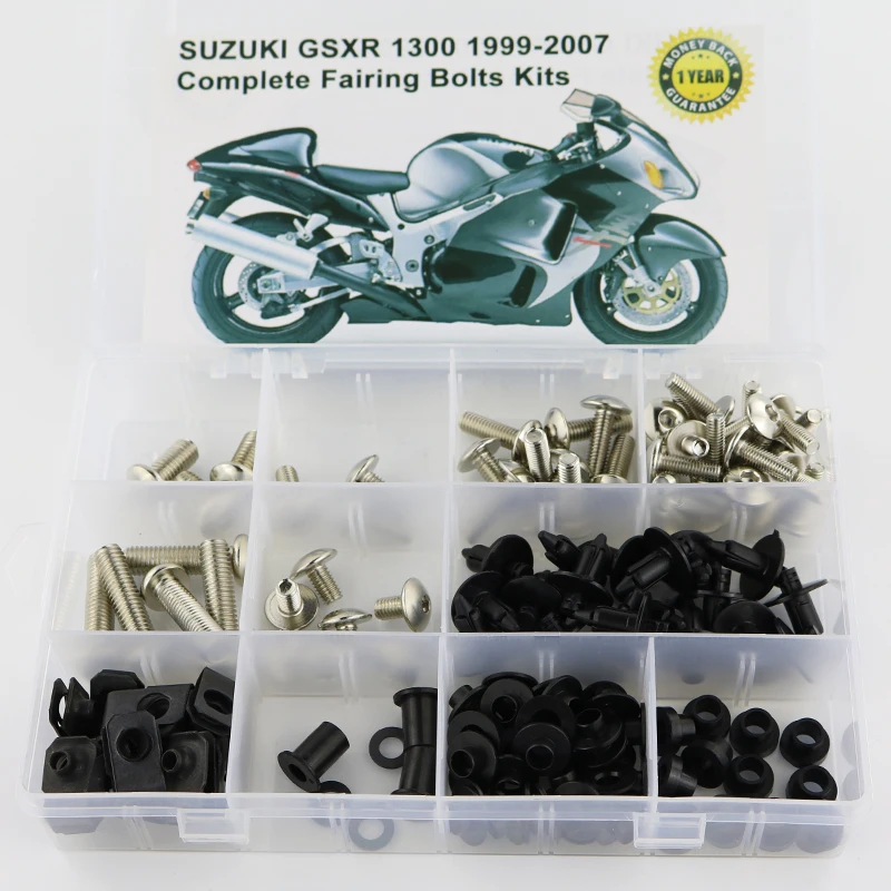 

Fit For Suzuki GSX1300R 1999 2000 2001 2002 2003 2004 2005 2006 2007 Motorcycle Complete Full Fairing Bolts Kit Clips Screws