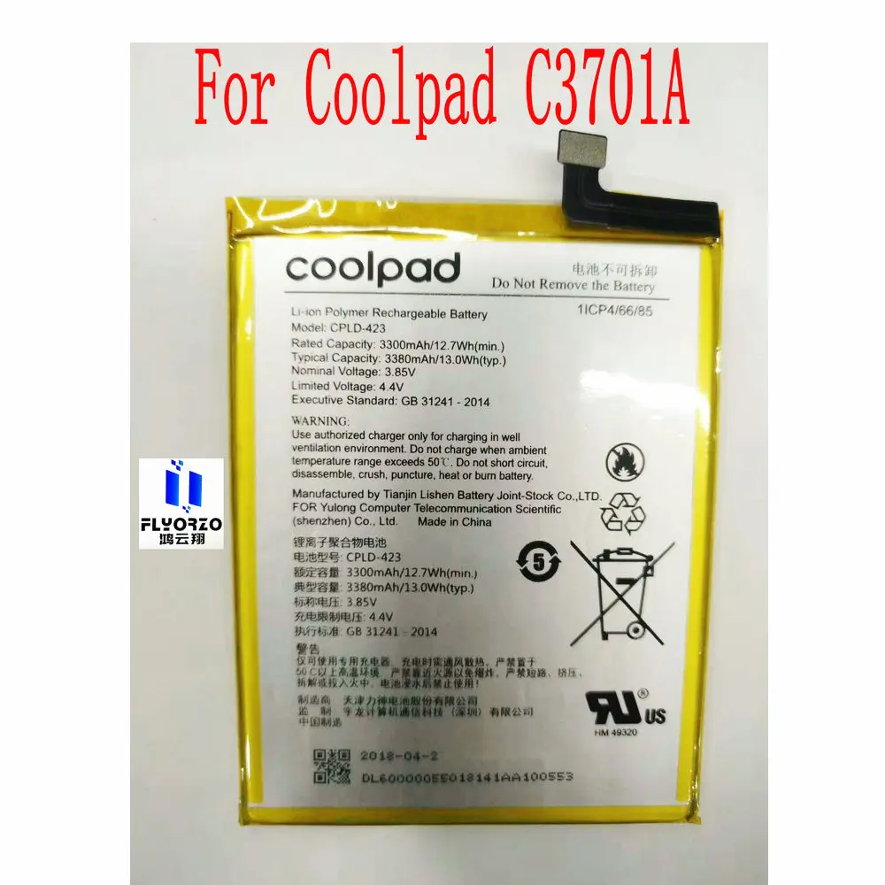 3.85V Brand New Original 3300mAh CPLD-423 Battery For Coolpad C3701A Mobile Phone