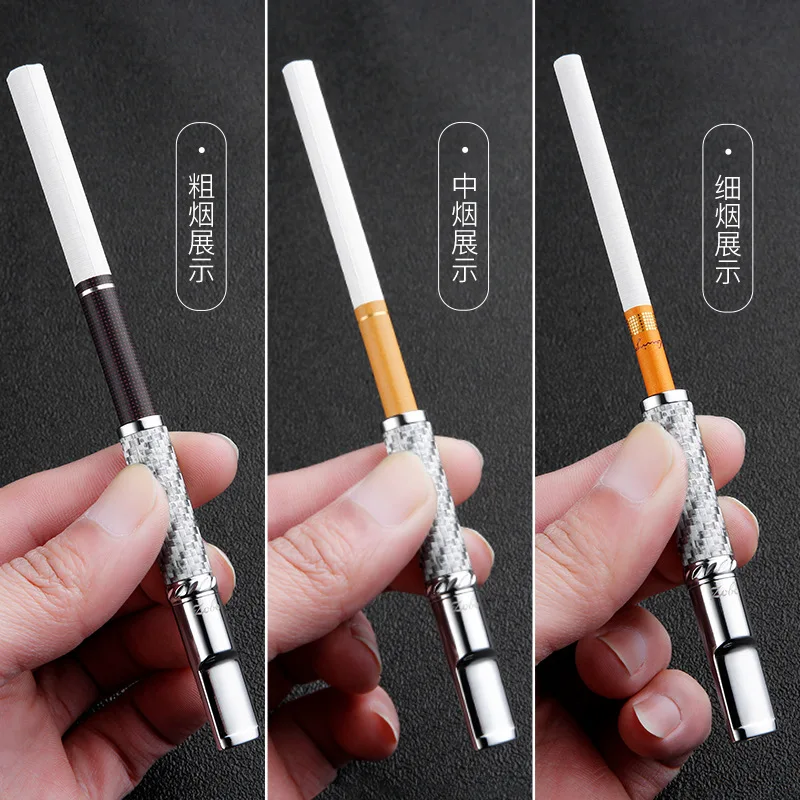 ZOBO كامل المعادن تصفية حامل السجائر المعبرة ل 5.5 مللي متر 6.3 مللي متر 7.6 مللي متر السجائر ألياف الكربون الديكور #3