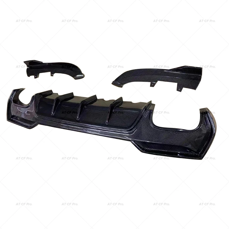 New G22 G23 3pcs Carbon Fiber Rear Diffuser Bumper Lip Splitter Spoiler For BMW 4 Series G22 G23 M440i MT Car Tuning 2020 2021Up