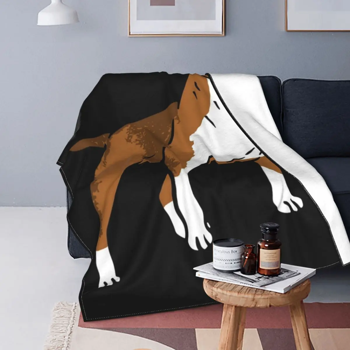 

Bull Terrier Dog Cute Blanket Cartoon Summer Soft Blanket Fashion Comfy Fleece Bedspread