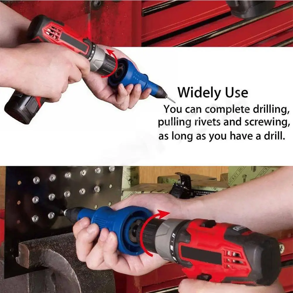 HiMISS Rivet Nut Gun Riveting Tool Cordless Riveting Drill Adaptor Insert Nut Tool Riveting Drill Adapter